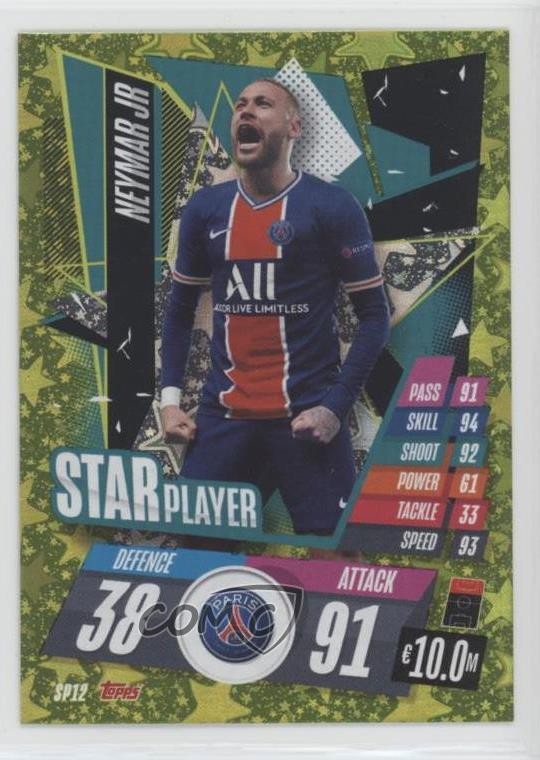 2020-21 Topps Match Attax UEFA Champions League Star Player Neymar Jr #SP12 0s5