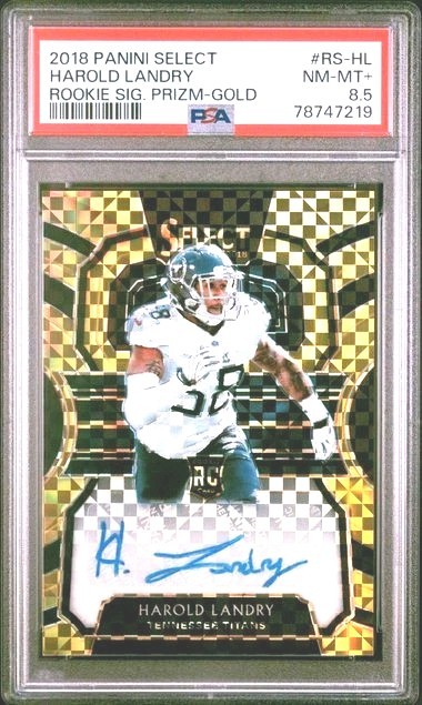 2018 SELECT HAROLD LANDRY GOLD ROOKIE /10 AUTO PSA 8.5 #RS-HL PATRIOTS POP 1