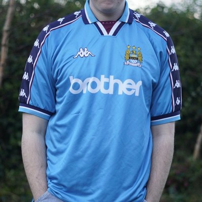 1997/99 Manchester City Home Shirt by Kappa.Size: XL