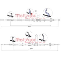 2X Metzger Handbremsseile Hinten Passend FÜR Hyundai Accent KIA RIO