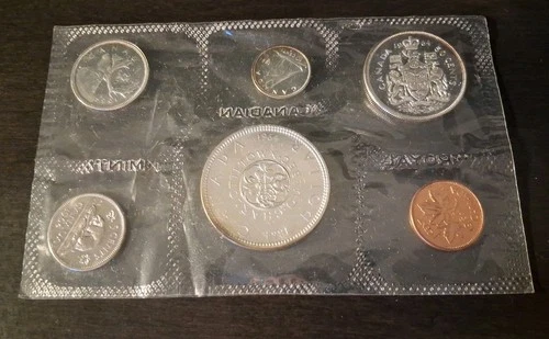 1964 Canada Mint Proof Like Set Of Coins Original Seal Some Toning