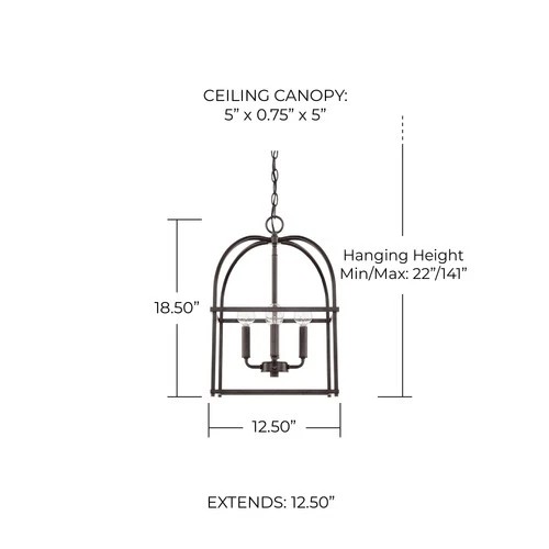 Capital Lighting 527542 4 Light 13"W Taper Candle Pendant - Picture 3 of 7