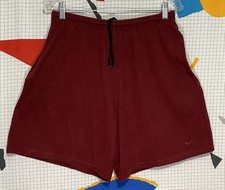 Vintage 90s Nike Cotton Shorts Large Tonal 7  Short Inseam Above Knee USA Rare