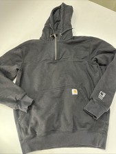 Carhartt Men's Rain Defender Dark Grey Loose Fit Heavyweight Quarter Zip Hoodie