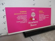 Baskin Robbins ice cream 1984 store display flavor sign STRAWBERRY MOUSSE May