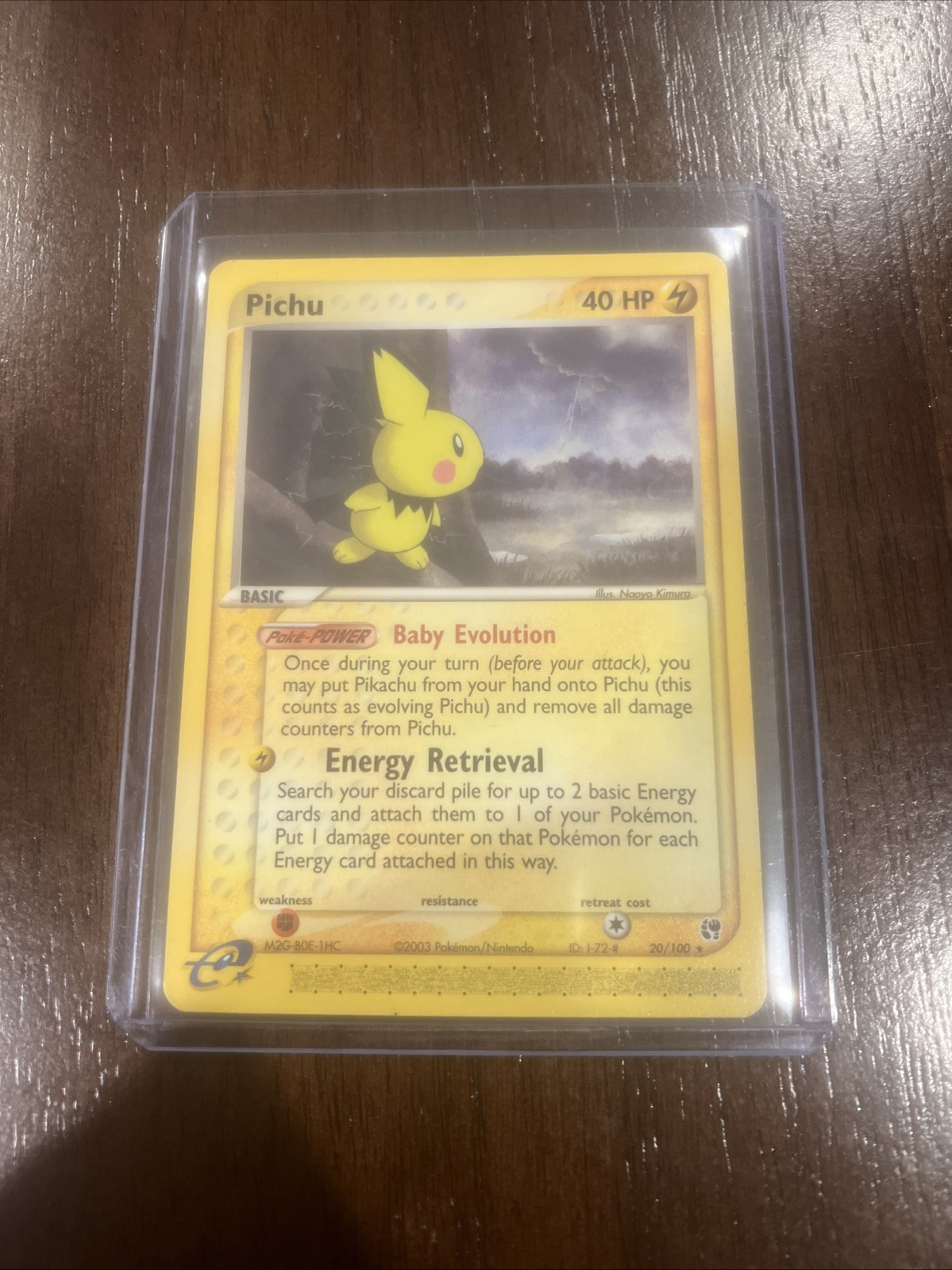 Pokémon Pichu TCG Regular Rare Card 20/100 EX Sandstorm NM