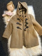 Burberry Girl's  Cherry-Red Wool Duffle Coat Size 4 Year