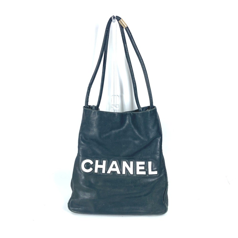 Chanel Camellia Bicolor Black Leather Tote Shoulder Bag