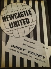NEWCASTLE UNITED V DERBY COUNTY RESERVES CENTRAL LEAGUE 4TH NOVEMBER 1967