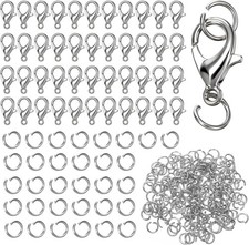 300PCS Stainless Steel Lobster Claw Clasps for Necklace Bracelet Jewelry Making,