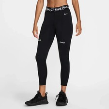 NIKE PRO WOMEN DRI-FIT TRAINING MID RISE GRAPHIC LEGGINGS BLACK  FV7397-NWT