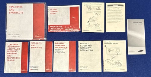 Vintage Verizon Phone Manual Lot – Samsung Fascinate, Droid 2, Motorola Guides