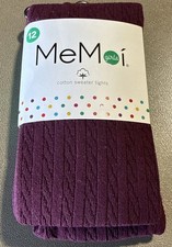 Girls Cotton Sweater Tights Size 12 Maroon By MeMoi
