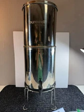 Purewell 2.9 gal Gravity Fed Water Filtration System 304 Polished Stainless