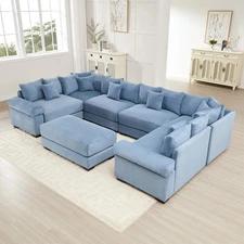 Living Room Modular Sectional Sofa Couch Set w/O Ottoman Cloud Deep Seat