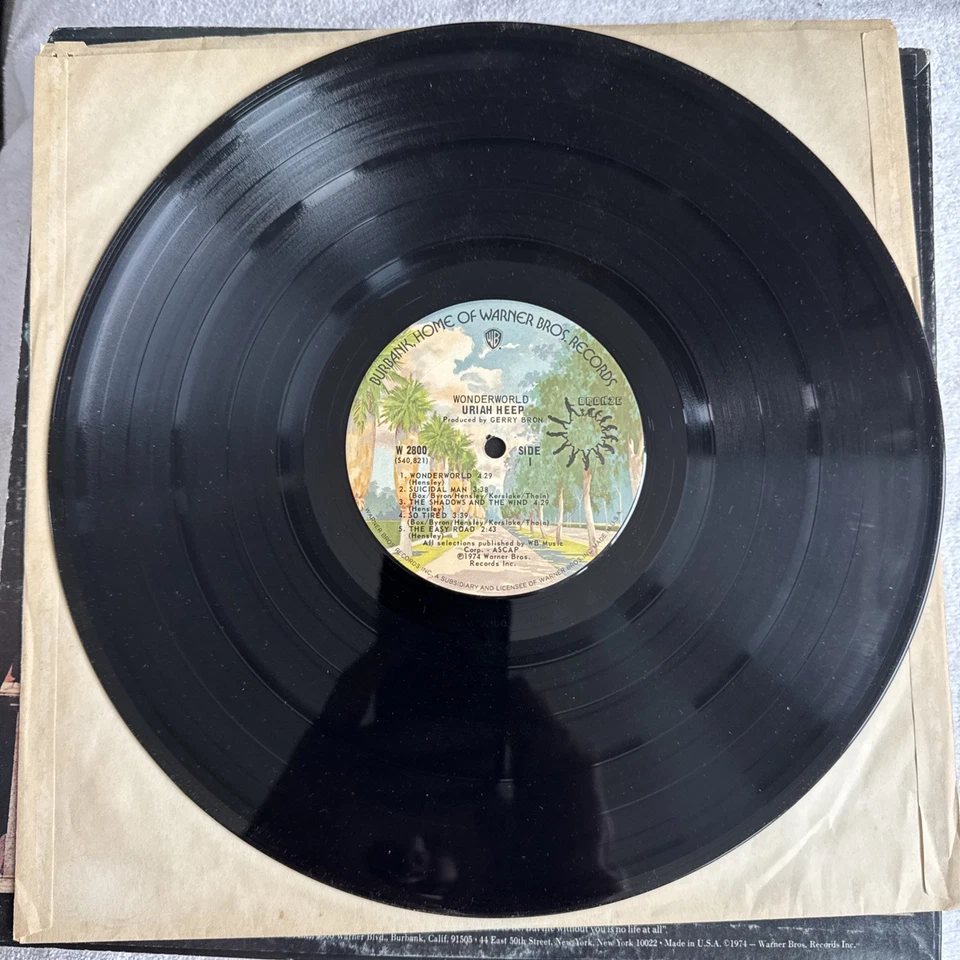 Uriah Heep Wonderworld Bronze LP Vinyl 1974 Warner Bros. W2800 COMBINED SHIP Foto 4 de 4