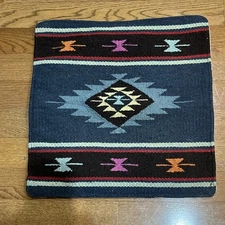 Southwestern Handwoven Wool Throw Pillow Cover 18x18 Heritage Whimsigoth Cottage