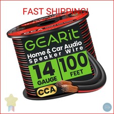 GEARit 14 Gauge Speaker Wire, Speaker Cable 100ft for Car Audio, Home Theater, C