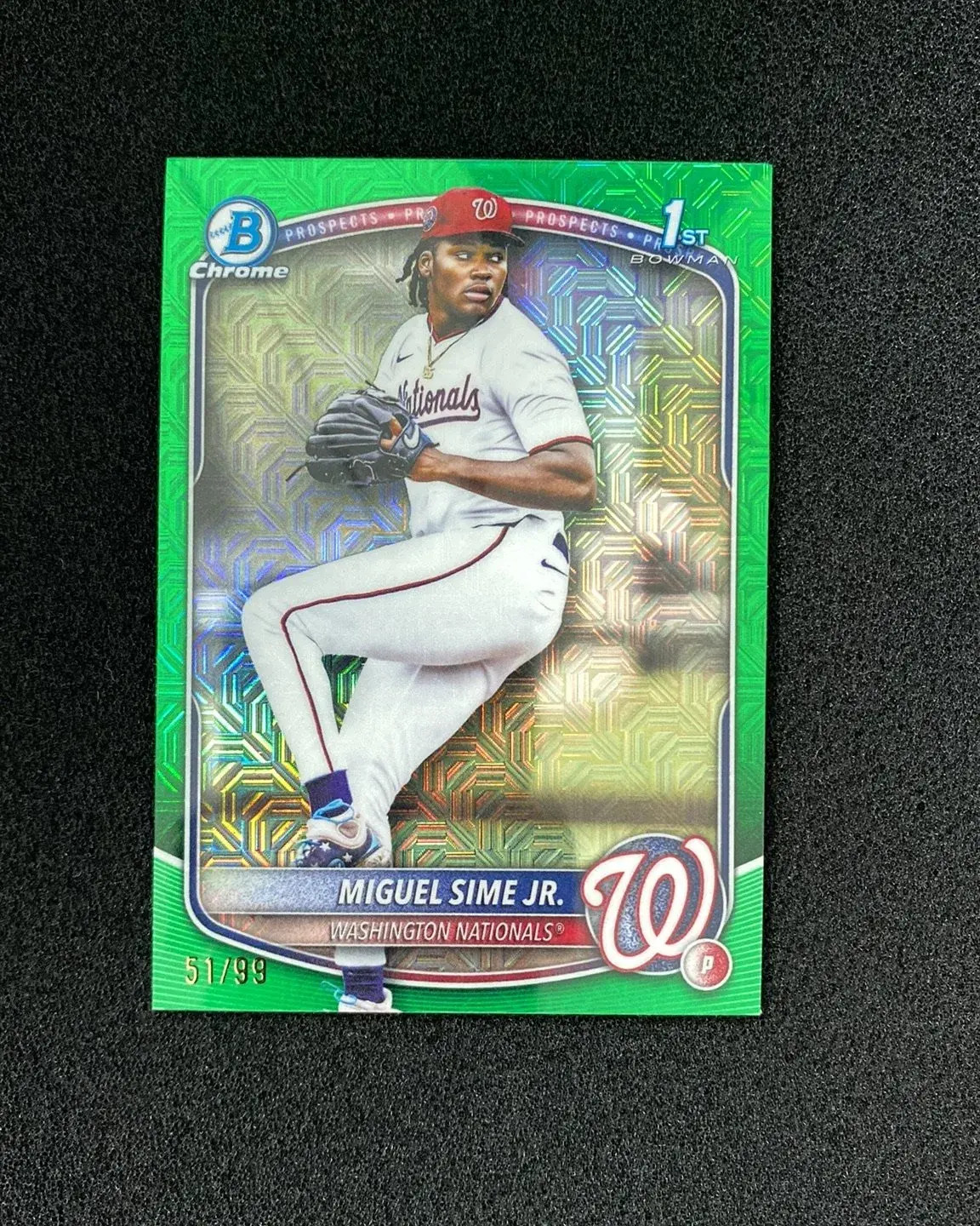 2025 Topps Bowman Draft Chrome Miguel Sime Jr. #BDC-181 Green Mojo /99 1st QI95