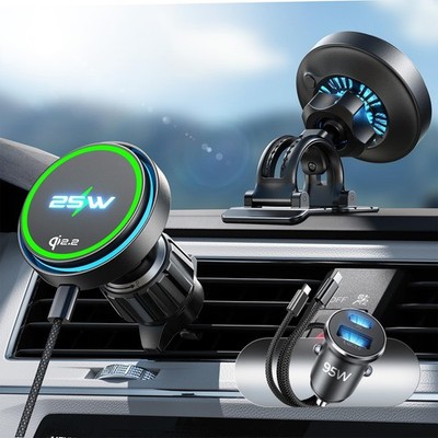 LISEN for Qi2.2 25W MagSafe Car Mount Charger，[Top Spec with Cooling Fan&