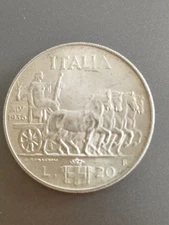 Italy 20 Lire 1936 Vittorio Emanuele III - Rare