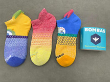 3 Pairs Bombas Women's Solid Ankle Socks Size Medium 8-10.5 3 color