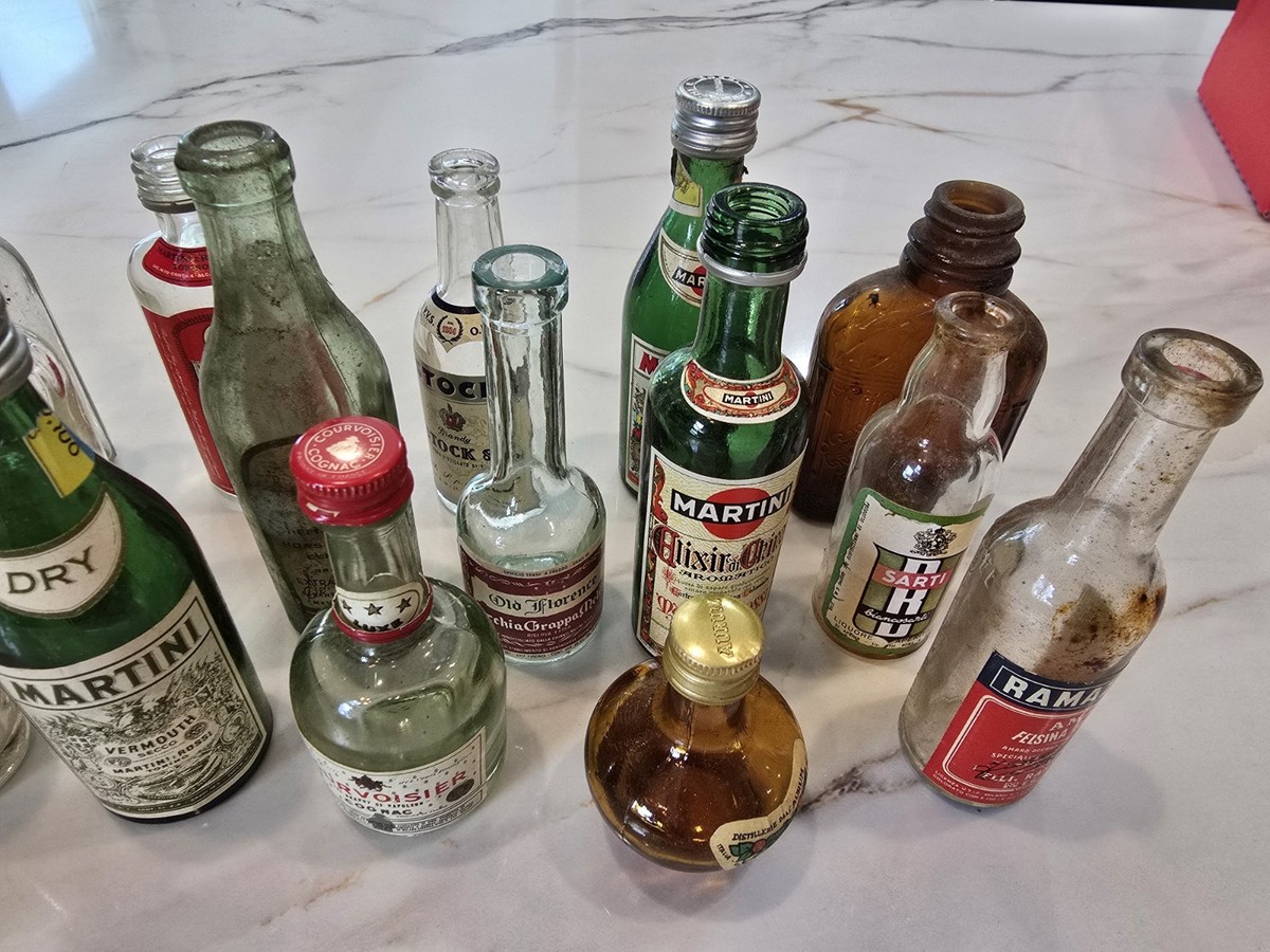 Lot of 16 Vintage Empty Mini Alcohol Liquor Miniature Bottles | eBay