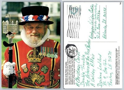 Beefeater Yeoman Warder Tower of London Postcard 1993 Posted Jack London