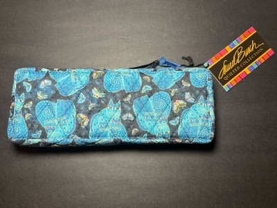 Sun N Sand Laurel Burch Cats Blue Quilted Zippered 7 Day Pill Organizer NWT