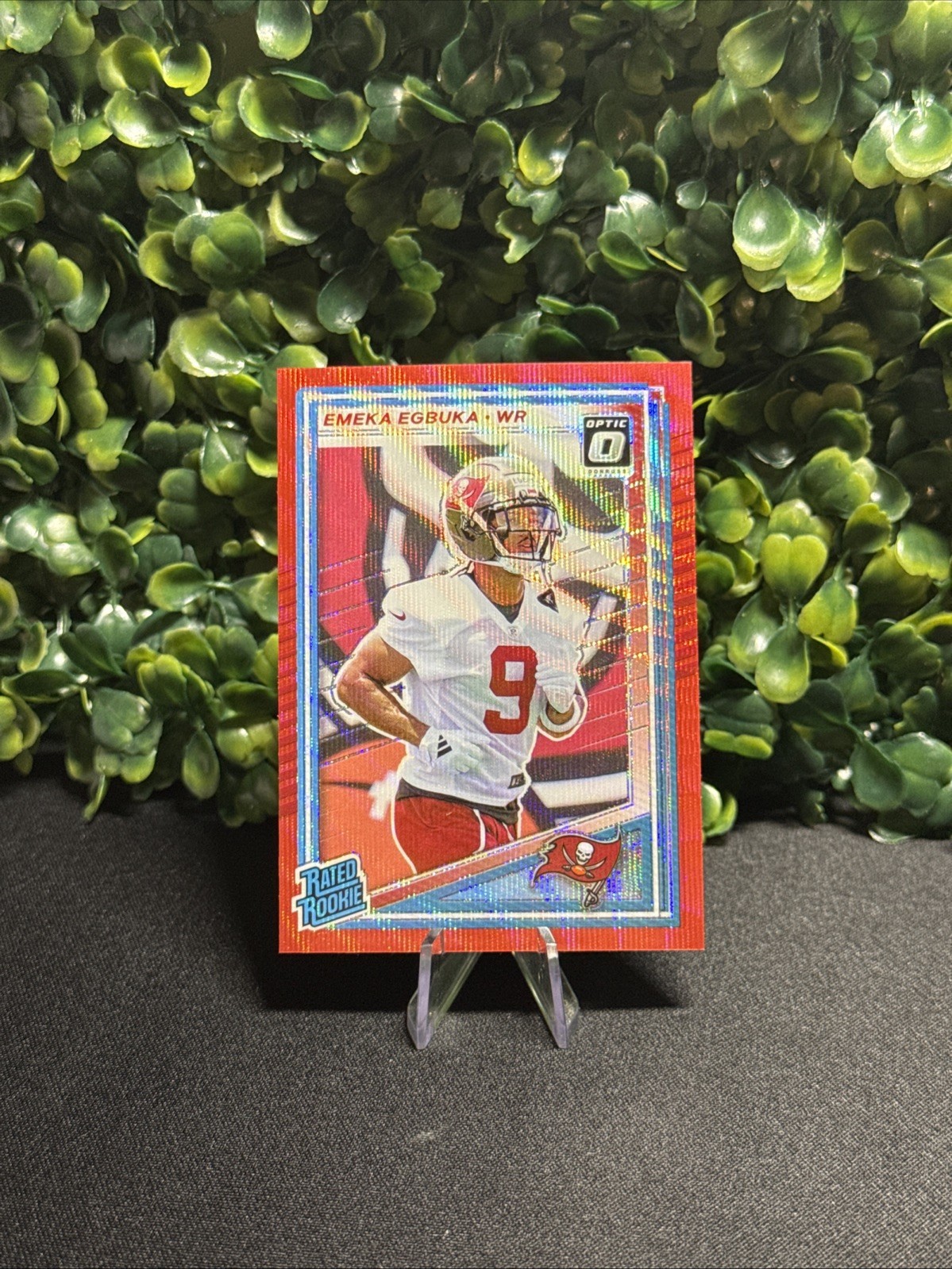 2025 Panini Donruss - Rated Rookie Emeka Egbuka #375 Optic Preview Red Wave