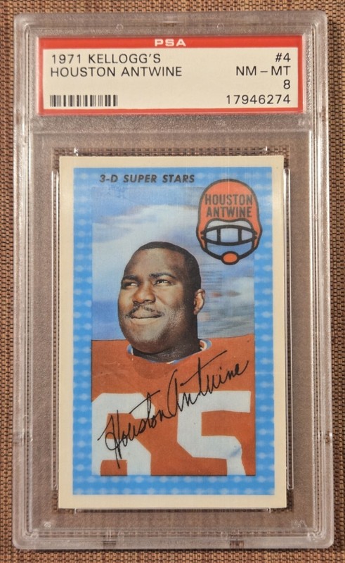 1971 Kellogg's Houston Antwine Boston Patriots Vintage Football Card PSA 8 NM/MT