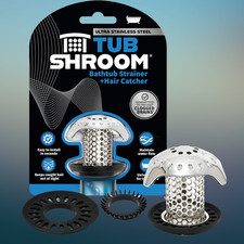 SinkShroom  Ultra Stainless Steel Hair Catcher Drain Protector by TubShroom