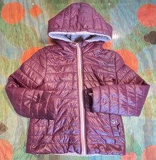 Girls Michael Kors hooded puffer jacket size 10/12 purple/burgundy Fleece Lined