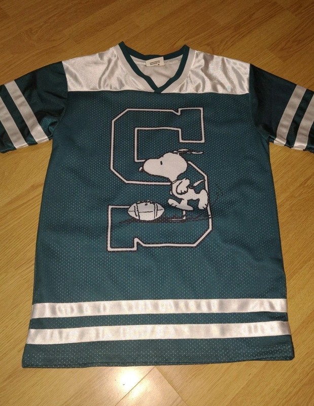 Peanuts Aéropostale Snoopy Football Kicker Mesh Top Jersey S Athletic Stripe