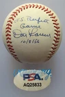 Don Larsen Perfect Game Stats Inscribed Signed Auto OAL Baseball PSA/DNA Sticker