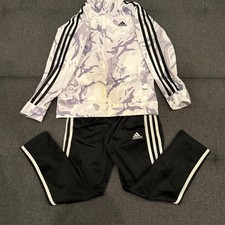 Boys Adidas Matching Set Size 6 White Camo Black Tracksuit