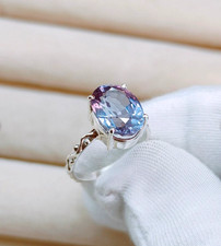 Natural Alexandrite Ring 100 Color Changing 925 Sterling Silver Ring