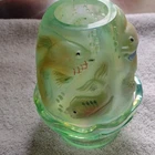 Fenton Atlantis Koi Blue Green Irridesent  Fairy Lamp