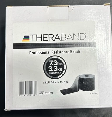 THERABAND BLACK (Heavy) by the FOOT resistance exercise band Physical Therapy Rehab-Latex