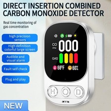 Carbon Monoxide Detector Plug 3-in-1 CO Level Monitor Alarm/Humidity Sensor