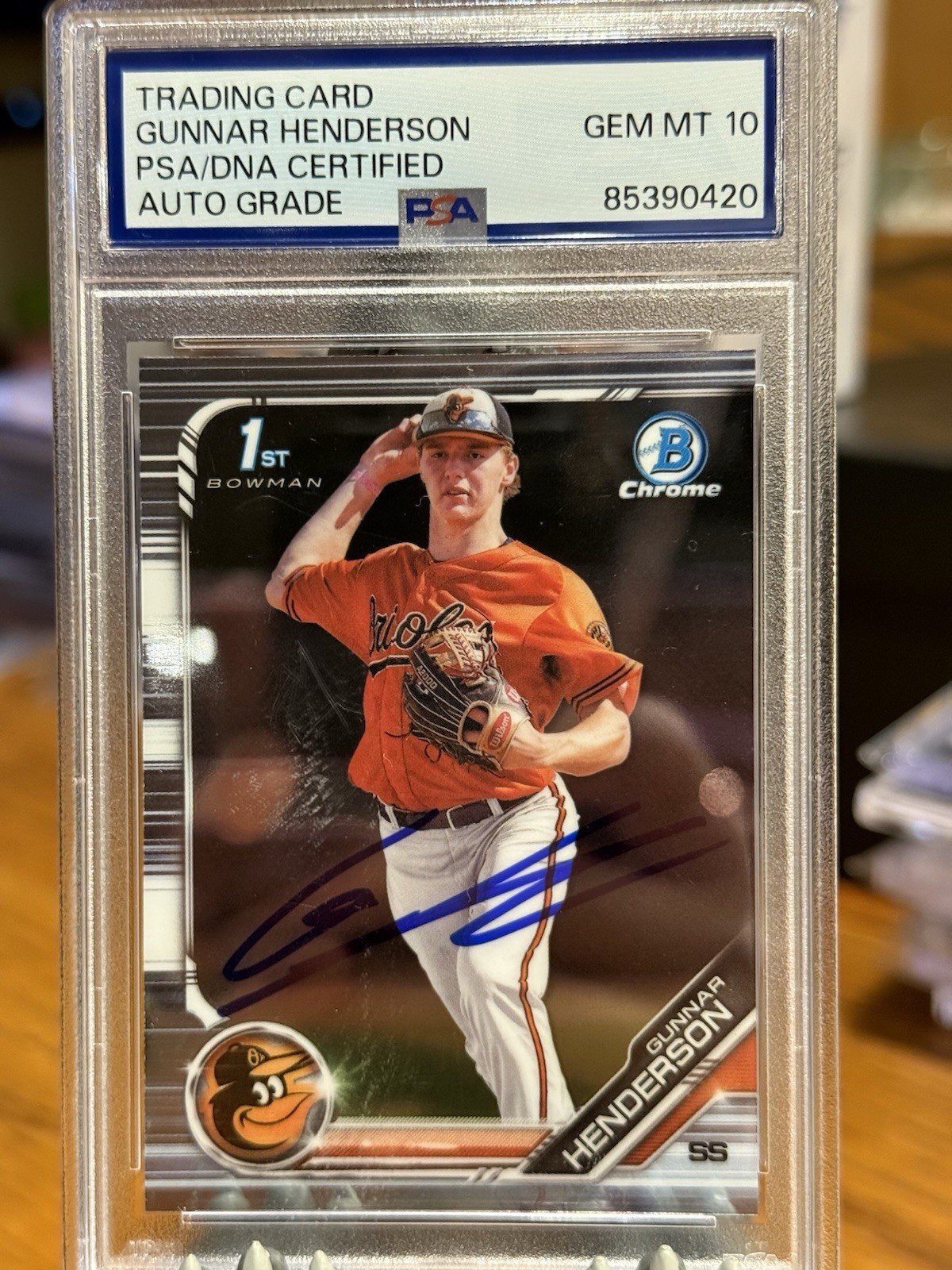 2019 Bowman Draft Chrome Gunnar Henderson #BDC-22 Rookie Auto PSA 10