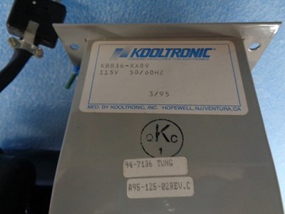 KOOLTRONIC KBB36-XX09, Gasonics P/N: A95-125-02 REV. C Blower