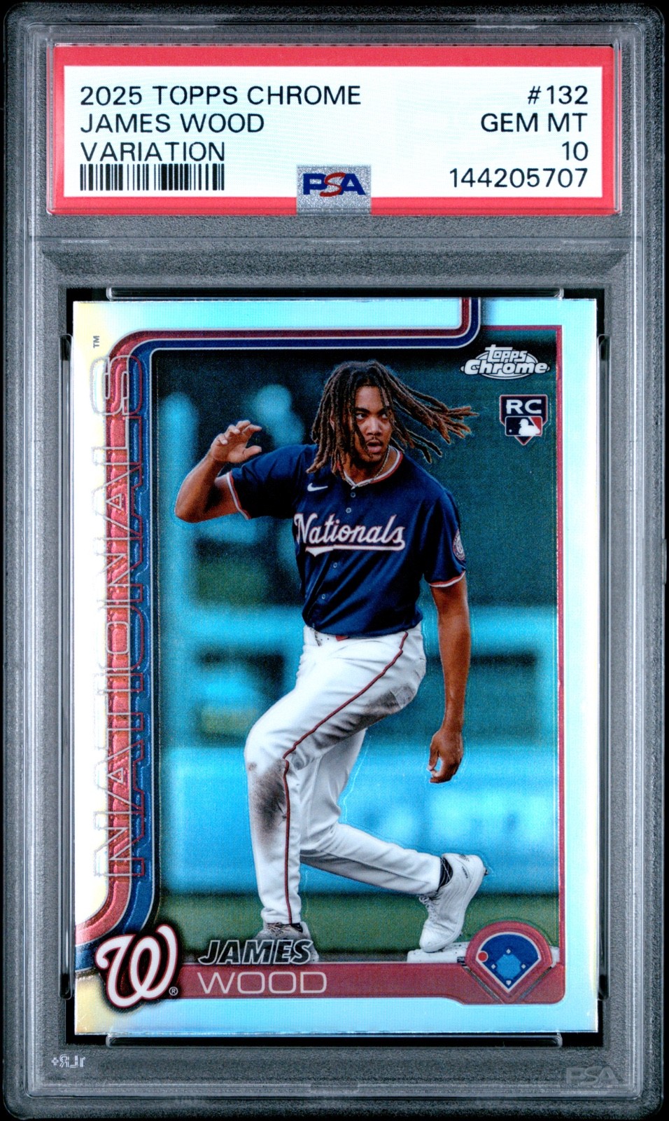 2025 Topps Chrome - Variation James Wood #132 (RC) - PSA 10