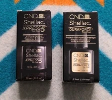 Lot Of 2 CND Shellac Duraforce + Xpress 5 Top Coat .25 Oz Bundle New