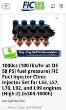 1000cc (100 lbs/hr at OE 58 PSI fuel pressure) FIC Fuel Injector Clinic Injector