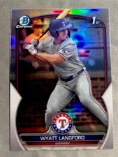 2023 Wyatt Langford 1st Bowman Draft Chrome Refractor BDC-106 Texas Rangers
