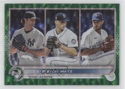 2022 Topps Series 1 League Leaders Green Foil /499 Gerrit Cole Chris Flexen 0bt4