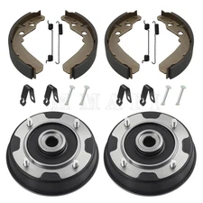 2 X Rear Wheel Brake Drum Hub & Brake Shoes for Kawasaki KAF300 Mule 500 520 550