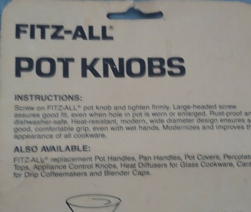 Perillas de olla de repuesto vintage Fitz-All nuevas caja abierta 🙂 envío - Imagen 6 de 6