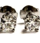 GIA certified 14k 18k white gold 1.07ct European round diamond stud earrings  — photo 3